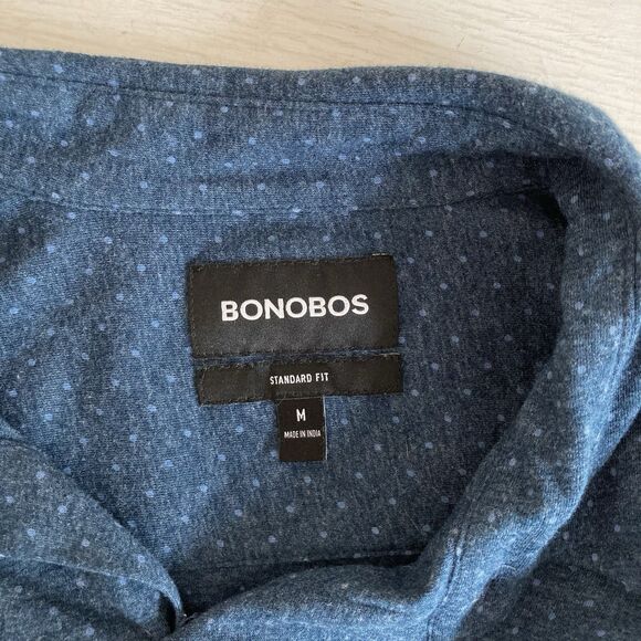 Bonobos Shirt Mens Medium Standard Fit Blue Button Up Work Casual Everyday - Picture 8 of 9